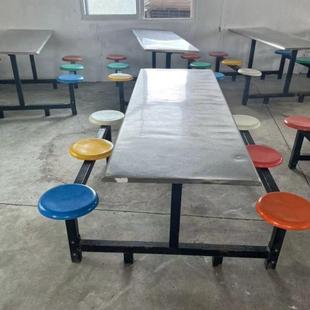 折叠可食堂餐桌6CD361280人8人员工厂公司子饭堂桌公连用四人位体