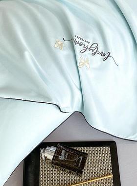 夏季简约纯套色季水洗棉双人轻床奢丝滑上四件夏QNE床品家用工厂