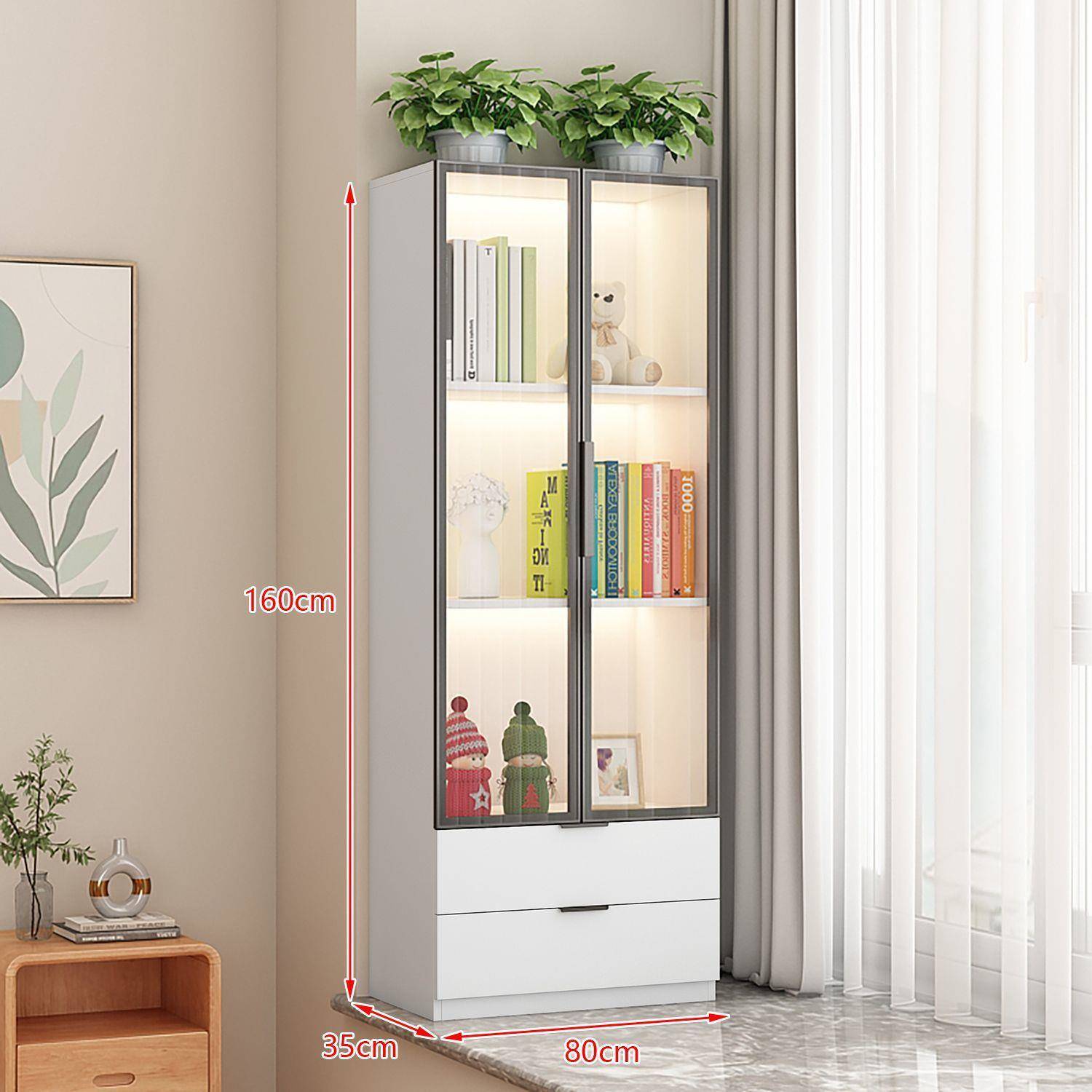 包安装实木飘窗储物柜BMH阳柜收纳窗小柜台书柜家台用落地置物玻