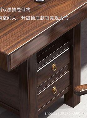 高端实大板茶桌椅组合平面款茶桌一体一整套泡带茶家木用92414茶