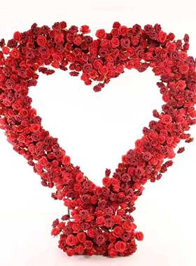 婚礼爱心拱门心形铁艺摆件景架户子外弧花形架婚礼道具10064147背