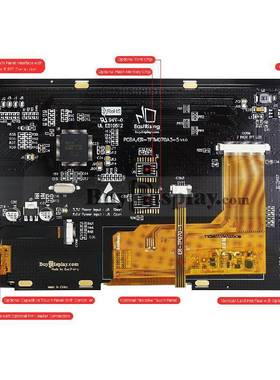 7寸TFTLC彩触色D液晶显串示屏配RAUHZ8875控制板/并口/可配摸屏