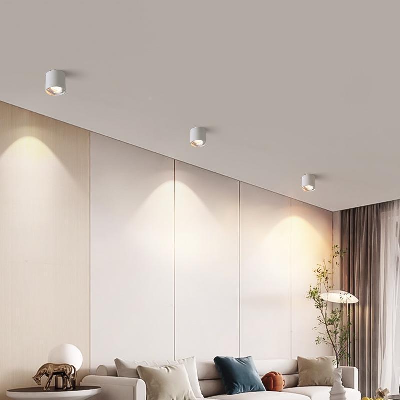 全光谱护灯YWO眼极简筒明装防圆形普瑞芯片吸顶led客眩厅无主灯照