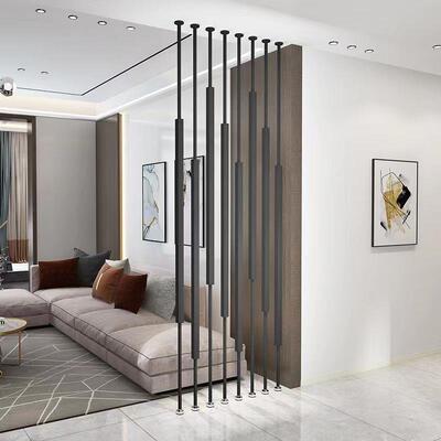客厅免屏风铁艺进装饰断简约立遮柱打孔挡办公室门80399入户隔玄