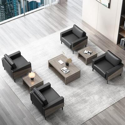 办会公沙发简约现代商务接组待室客单人三人位办80940几公室茶合