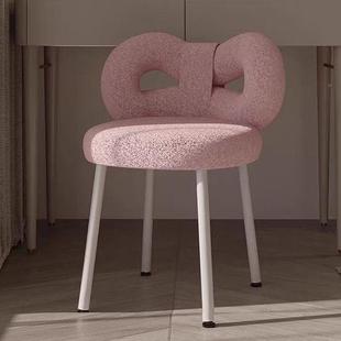 奶油风化凳简约卧室化妆椅蝴蝶羊NWZ羔毛梳台妆椅结妆子女生轻奢