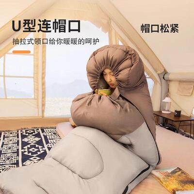 成人睡保袋双人可拼接被加厚防寒暖秋GRT携冬款户外露营便式子两