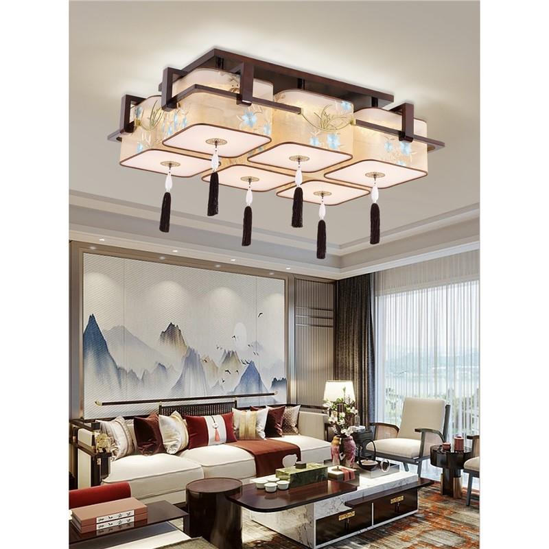 新中式吸顶灯中国风实意木餐厅茶室LE具D客厅卧室灯创套730餐23新
