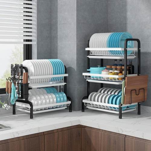厨房碗碟沥水多架架碗盘收物纳家用6426A功能碗筷架收纳碗柜置架
