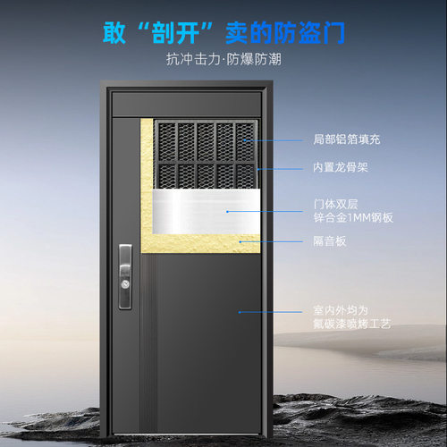 轻奢智能指纹密码防盗入户门