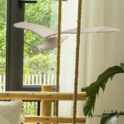 会飞海玩鸥悬挂飞鸟客厅阳台装饰儿的童床头空中具吊饰悬ZUS挂绢