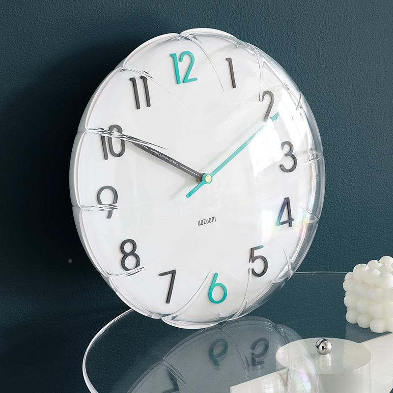 wozTYOS243oom屋免打孔泡泡气球钟表钟挂客厅代奶油风2准025新现