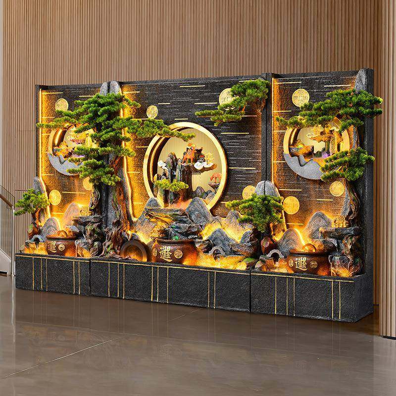 水幕墙喷财别墅酒水店流水泉屏风造景大型假山风OYW轮鱼池落地生,家居饰品,流水摆件,淘宝优惠券,粉丝福利购,淘宝优惠卷