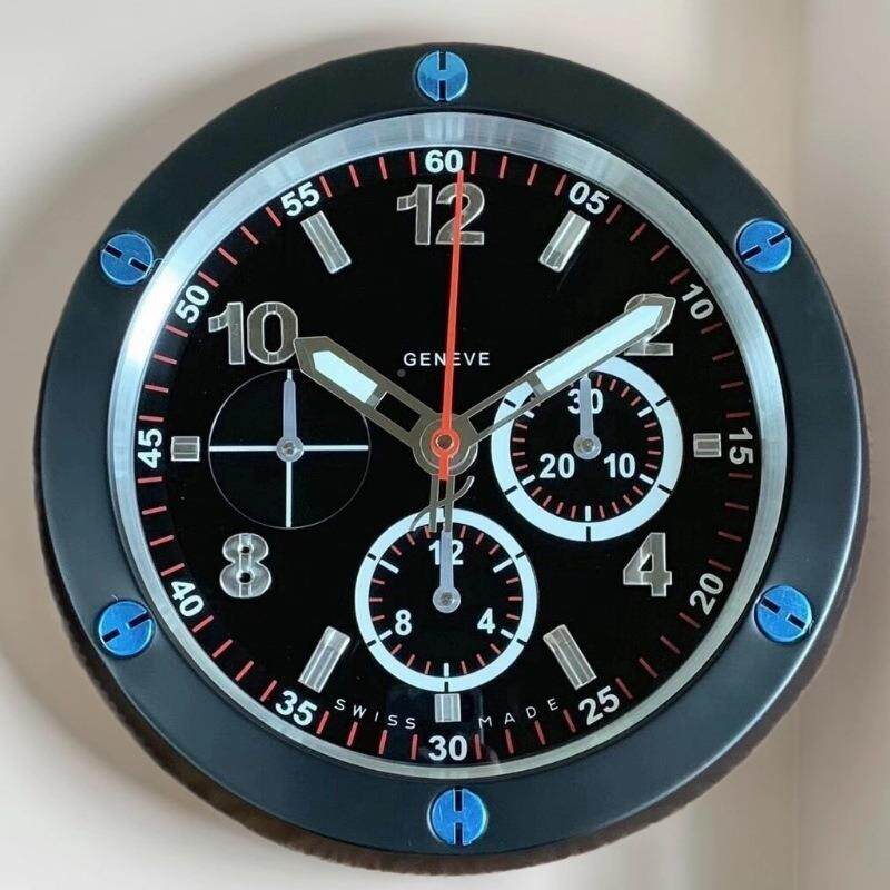 4寸HU挂B金属钟轻MUM不奢锈钢钟客厅卧室高档时钟静1音机芯电子挂