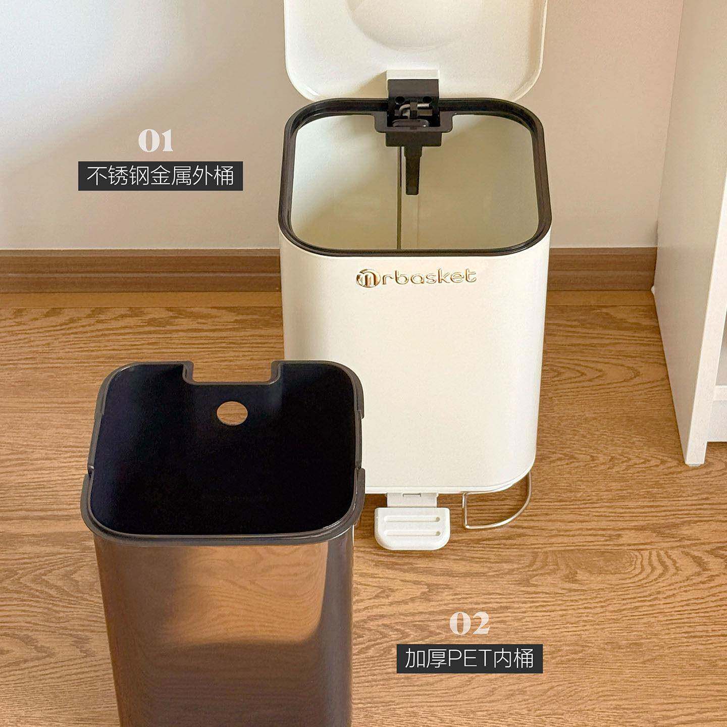 不锈钢垃圾脚踏式垃家用2桶025新款脚式客厅轻奢高档厨房踏间卫生