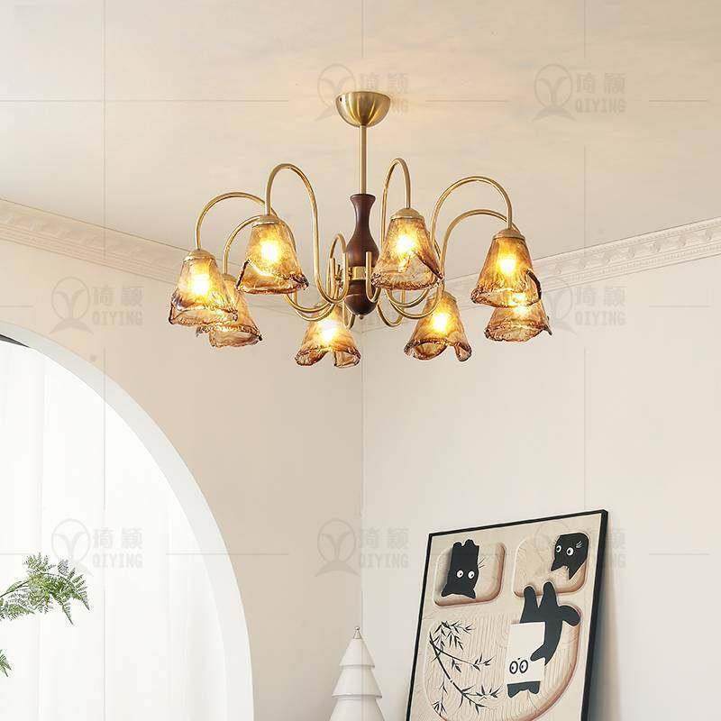 木法式复古卧室书房吊灯灯美式中古设计师424新款琥珀色玻璃实客,家装灯饰光源,客厅吸顶灯,淘宝优惠券,粉丝福利购,淘宝优惠卷