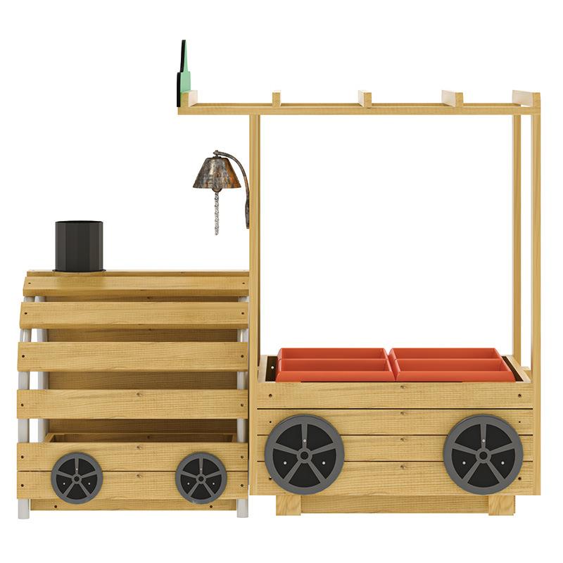 华森葳幼规园户外童养殖区儿划儿入户花园组HW1-S033合火车造型种