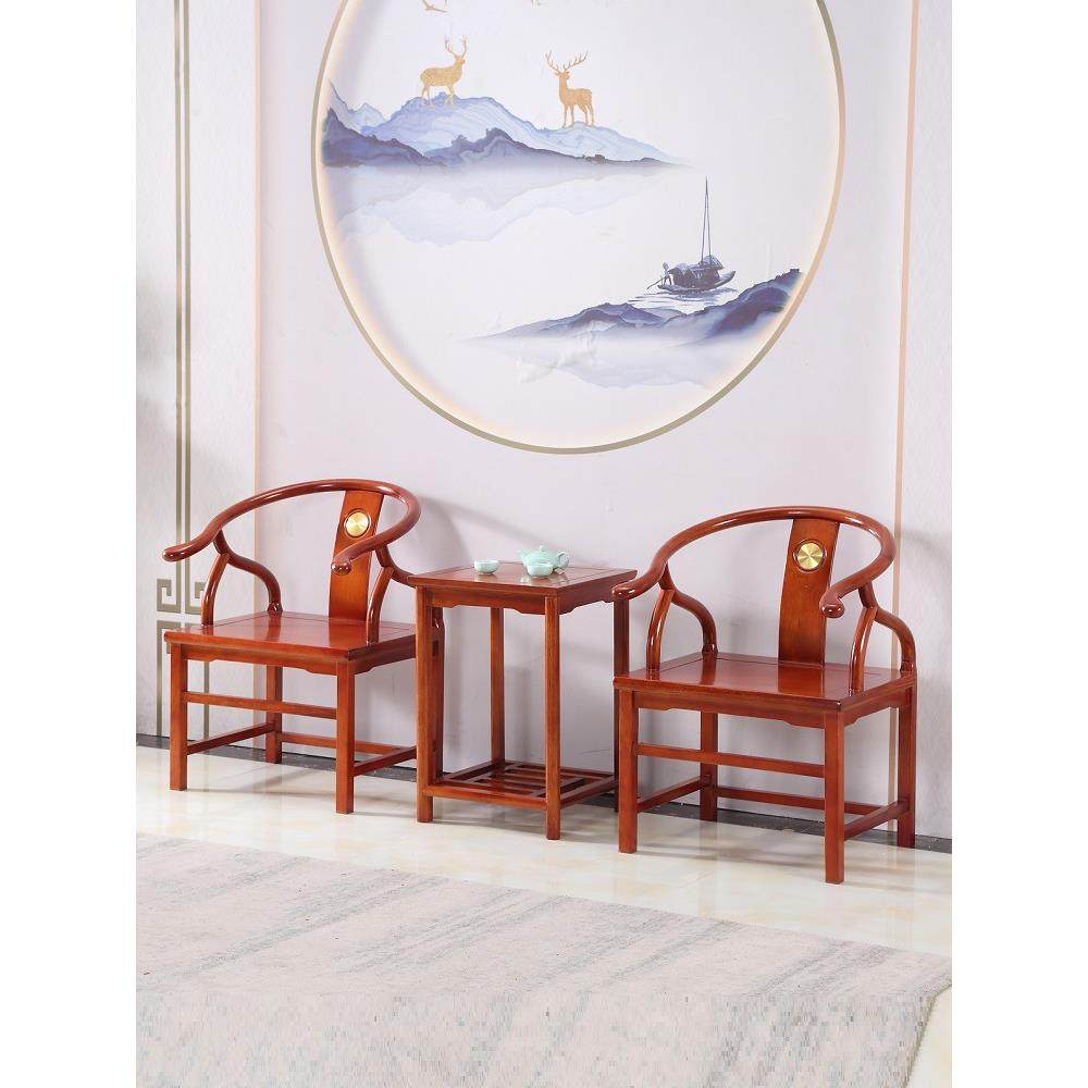 实木围架阳椅子759靠背圈椅中式台茶茶几博古架台餐边柜花组合金