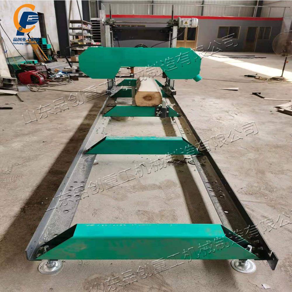 小全自卧式木工推锯原木单片动卧台式带锯机pc-djj52型薄板卧式带