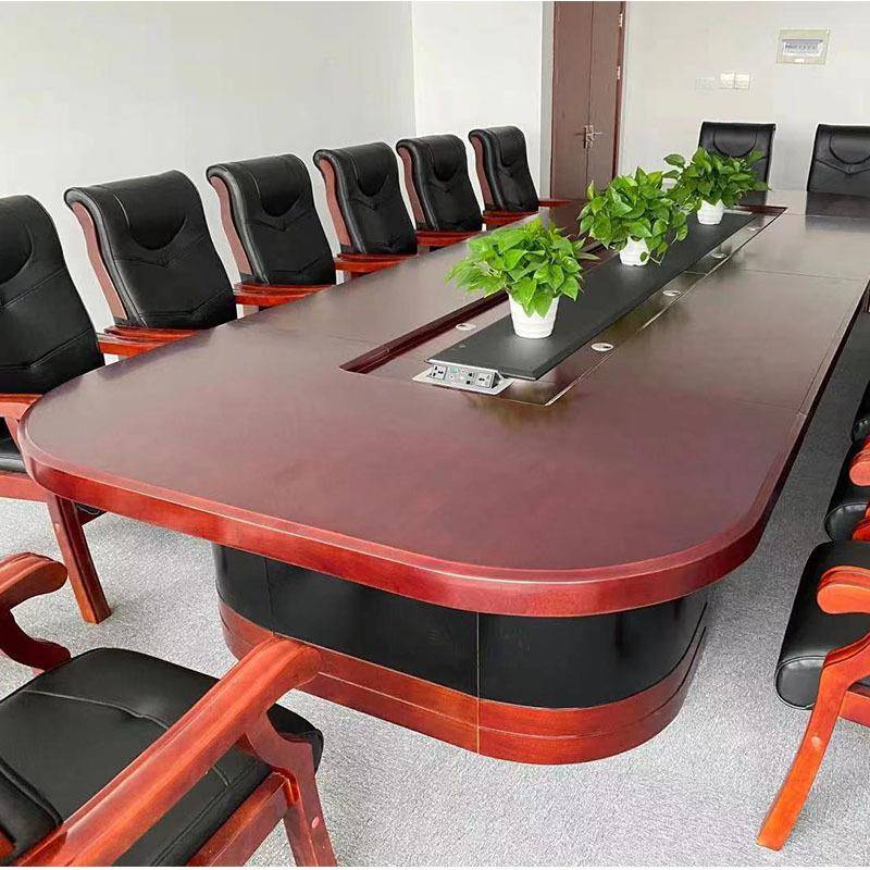 会议桌形椭商554695圆长桌简约代长条桌务办公会现议桌