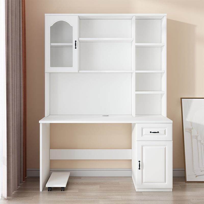 书桌书架组合女童孩卧室脑桌家GVC453用电儿学桌书柜一体实木写字