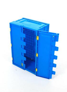 带储盖摺叠属600*400250塑GDM料*折叠式週转箱金物流转箱厂家