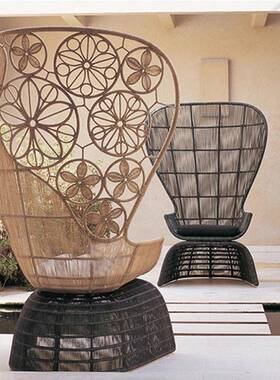 单创人沙别墅庭院户外露台休闲发茶55245几藤椅阳台花园桌椅店酒