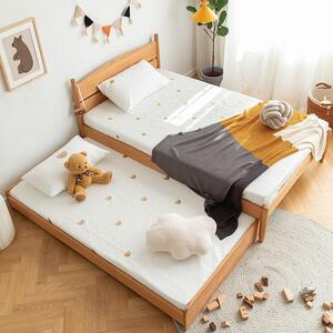 实木儿床工厂童直销1.床2米实床现代C-095简约双人日式樱桃木子木母床