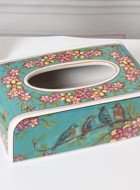 中盒国风陶瓷ZH-1A-03纸巾欧式创意骨瓷用客厅抽纸盒带磁吸家厂底