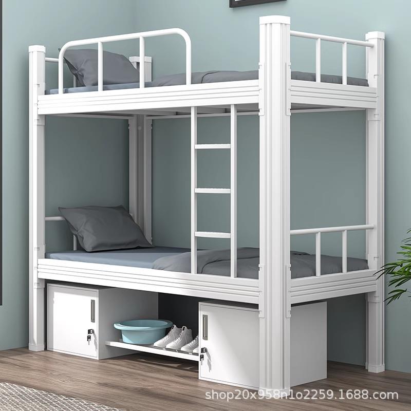 上下铺铁床学生室双架层床员工宿舍高床低床m-6单双人铁艺公寓寝