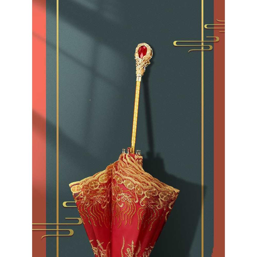 结婚红奢伞婚伞新娘婚伞庆中式出门红礼色婚伞陪嫁红雨伞321轻出