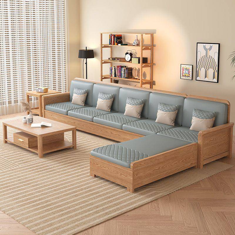 白蜡实两木沙ULL发冬夏组合现简约小代户型客用厅储物原木色家具