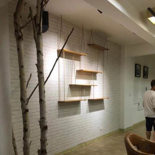 工业风置物壁挂墙酒架架餐厅中吊架架空隔板架绿植挂墙205上空吊