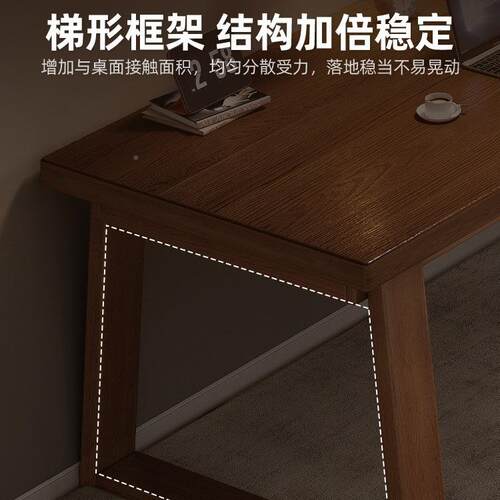 双人实木腿书桌用生学习电脑桌学家长桌子工AD01N11作台公桌卧室