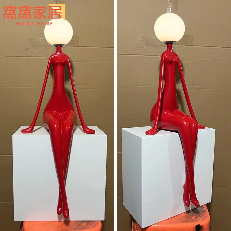 艺人物雕塑大处型客关术厅装饰落地灯创意玄酒店售楼人RX56形抽象