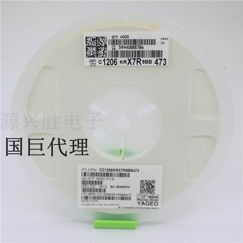 巨贴片电容1206100NF104K0.1CUFX750VC1206KRX7R国R9BCC1206KRB10