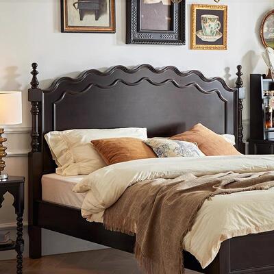 雕6625美式实木床艾米床法式床简屏主卧双人大床花轻复古约婚床