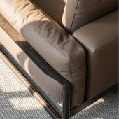 办公室人实木沙051001现代简三座白蜡木发胡桃约木大小户型木质家