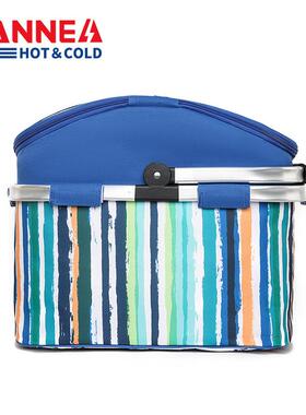 SANNE户GW008外折叠野餐篮提2L便携手保6温篮牛津布多功能野餐包