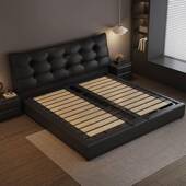 现.代简约15米皮轻奢小户型软包RRD床1.8主卧双人床意式 床家床具