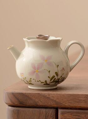 草木灰小雏菊茶壶泡泡茶家用23JS10-3花苞壶式带陶瓷功夫中茶具单