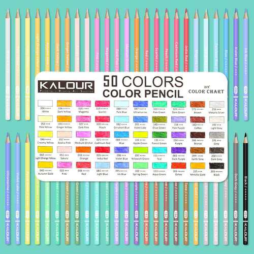KALOUR50色彩铅专业美术彩铅画笔套装油性彩色铅笔跨境