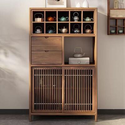 中式餐柜茶边柜榆木多宝阁0000005博古叶架展示柜茶室茶杯架储物