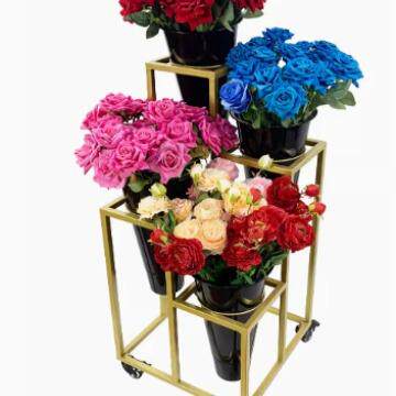 花店展示架花架鲜花展示移动层梯架阶鲜花桶多架子货架05153花桶