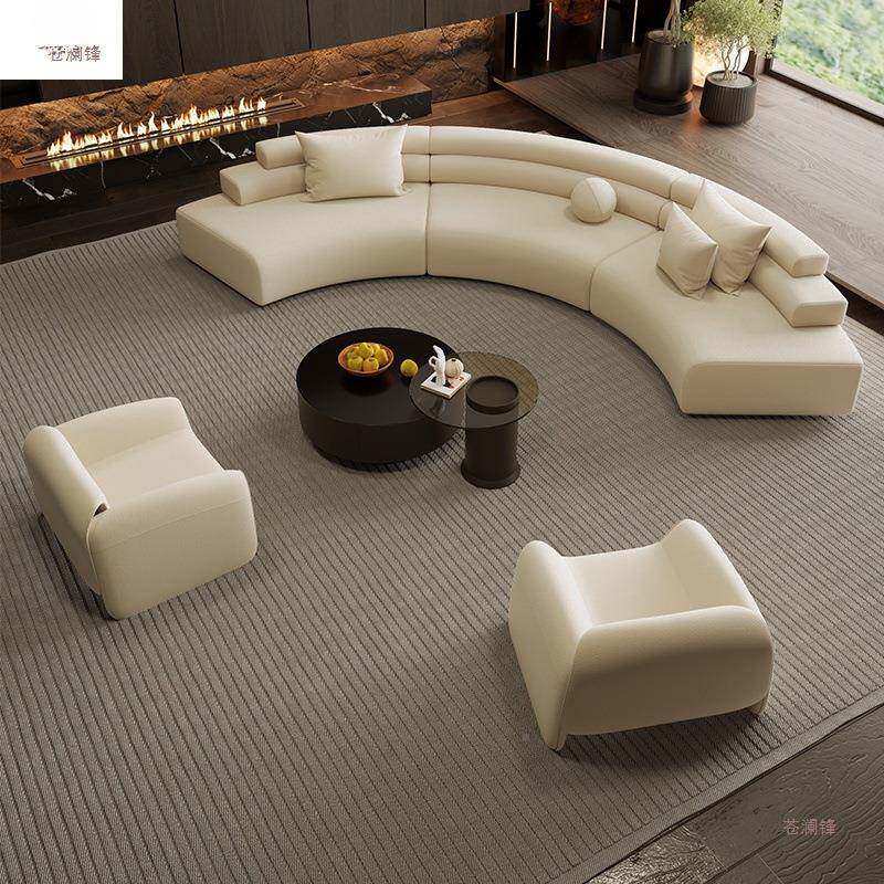 代圆现弧形异形沙发创意休办公室售楼处酒店大堂商半务无品牌/息