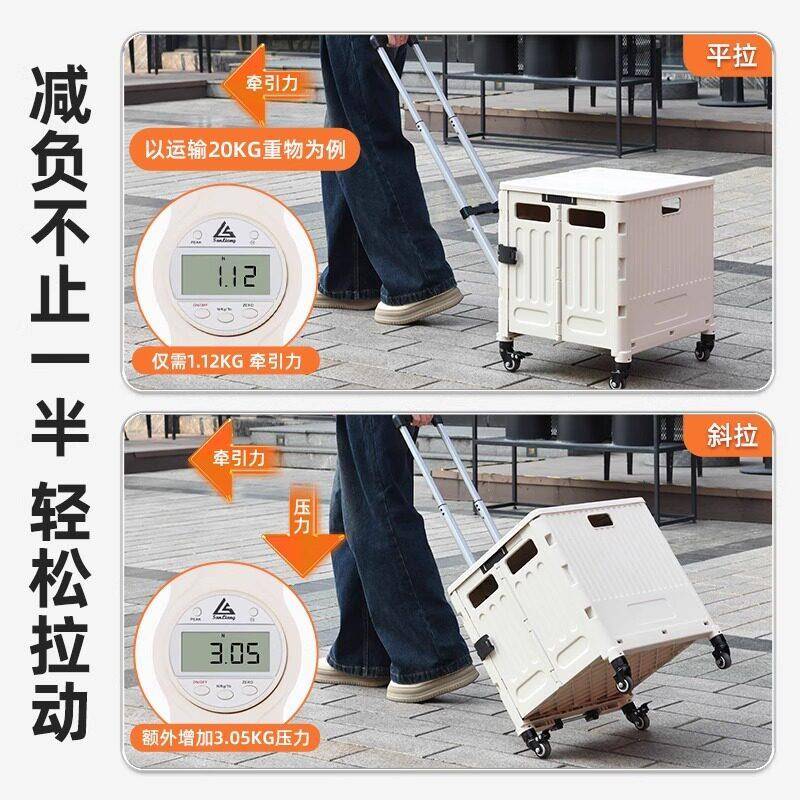 哇噢PY-8037定制买菜拉车小购车拉扞可折叠家用露营野餐推物车爬