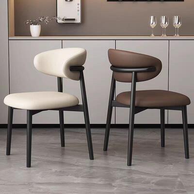 北欧木网餐椅家用现代简约红酒餐厅仿MKF--165轻奢软包靠背店椅铁