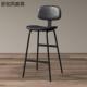 北欧吧椅现代轻奢休吧台椅家用闲靠背椅吧高脚凳酒咖啡脚厅铁艺高
