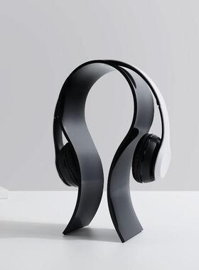 现代简约胡桃木质耳机架摆件电视柜书房儿童房音乐主题样板房摆设