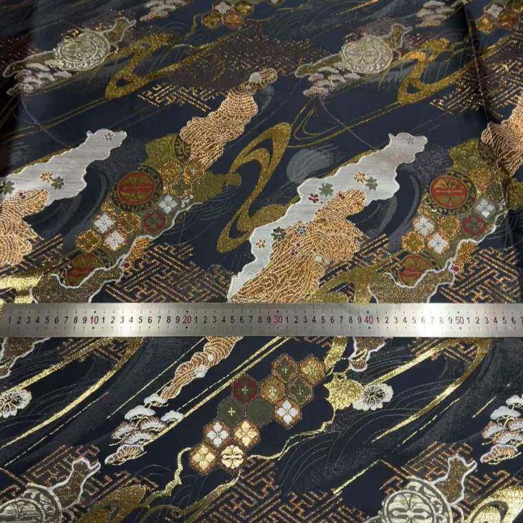 西阵织diy艺布面料祥云店家品桌布彩手帐袋茶垫商软PLK装织金
